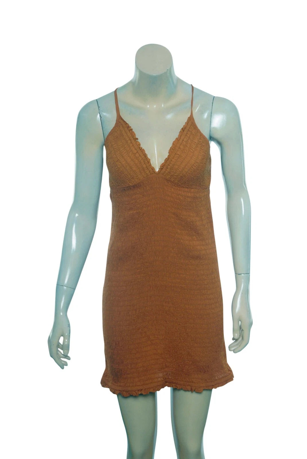 Anthropologie The Ellen Mini Dress – front view brown