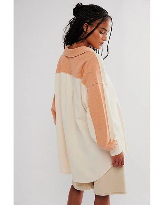 Free People Madeleine Sweatshirt – back on model cream