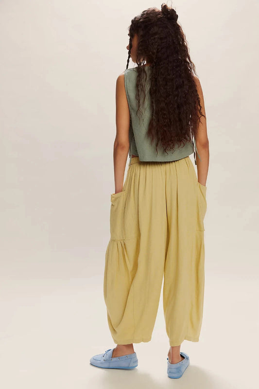 Free People Quinn Pants – back on model yellow