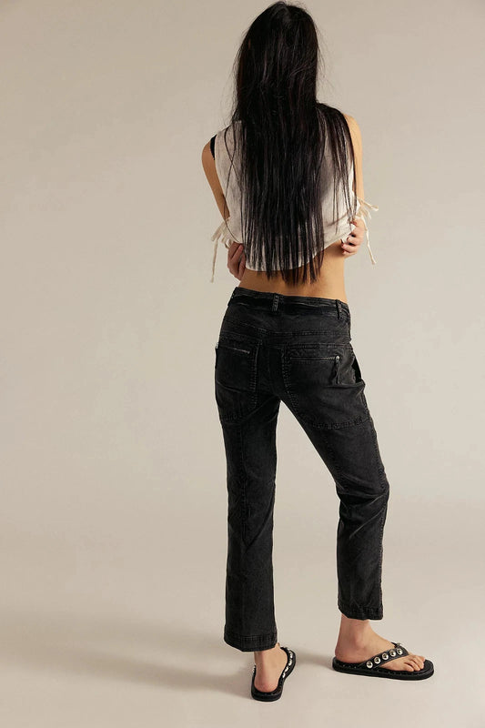 Free People We The Free Hot In It Moto Pants – back on model black