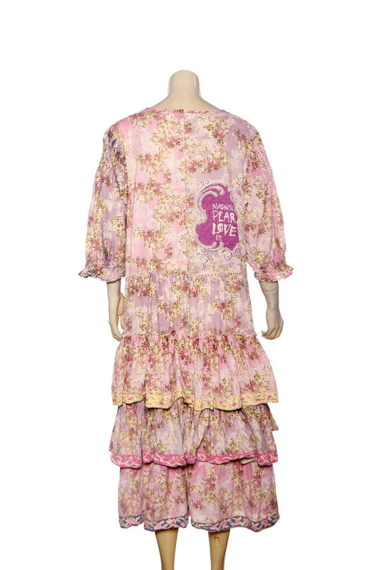 Magnolia Pearl Floral Printed Midi Dress – back view multicolor
