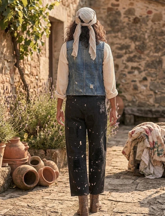 Magnolia Pearl Love Peace Miner Pants – back on model black