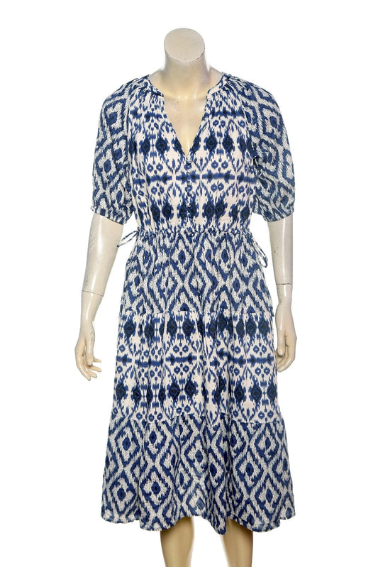 Sezane Robe Stella Dress – front view blue