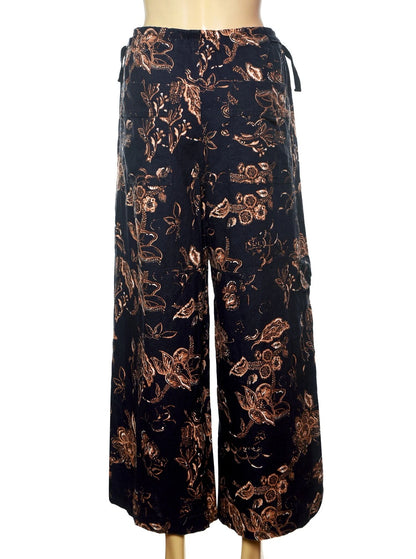 Anthropologie Pilcro Beach Cargo Linen Pants – back view navy