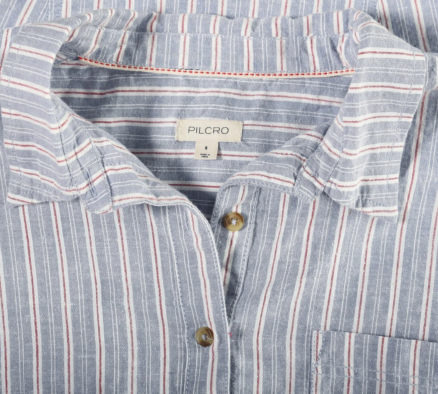 Anthropologie Pilcro Button-Sleeve Buttondown Shirt – washcare blue