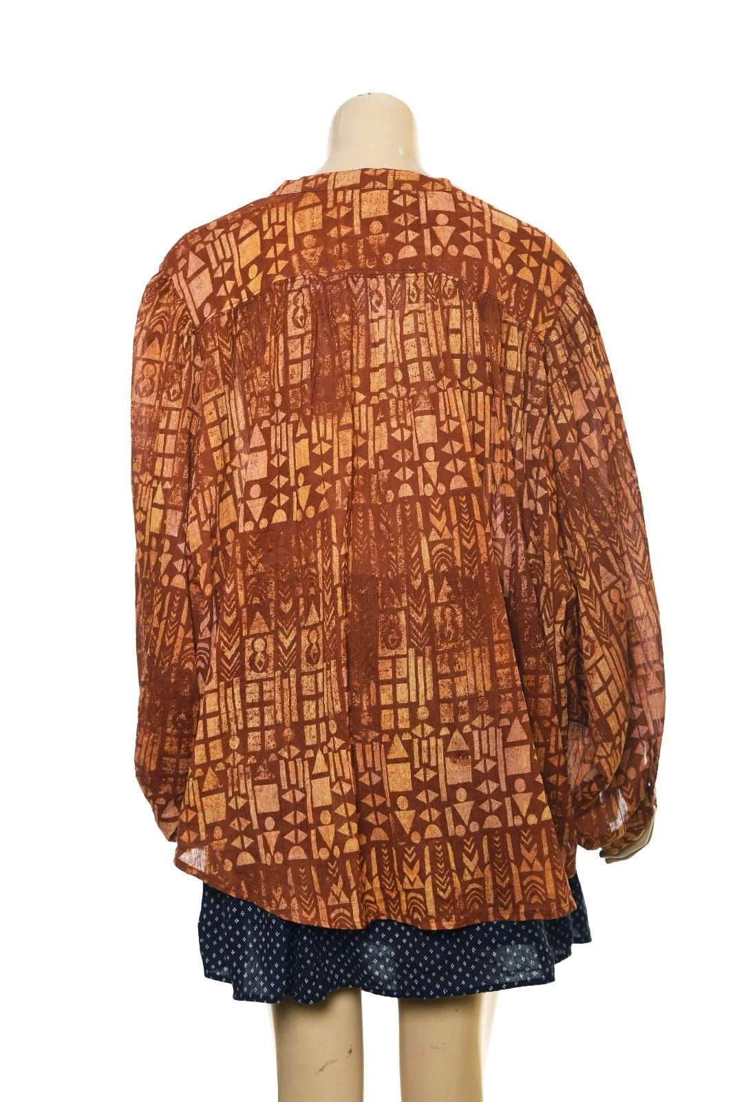 Anthropologie The Sidney Batwing Blouse – back view brick