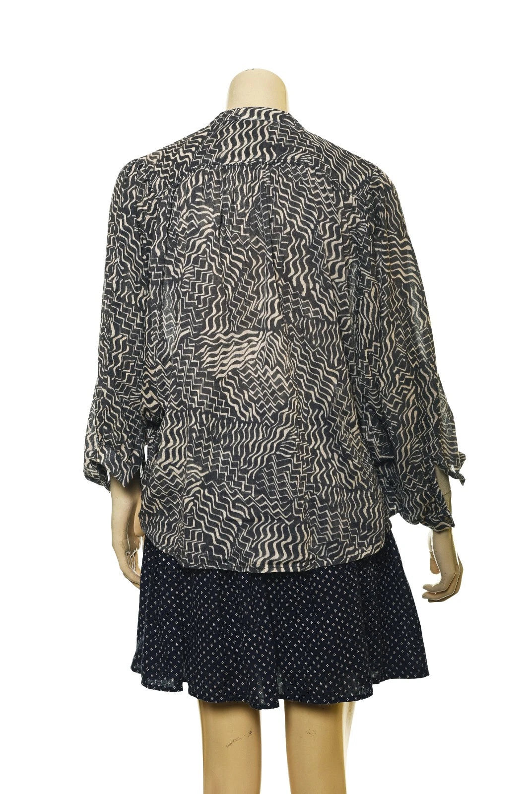 Anthropologie The Sidney Batwing Blouse – back on model gray