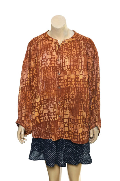 Anthropologie The Sidney Batwing Blouse – front view brick