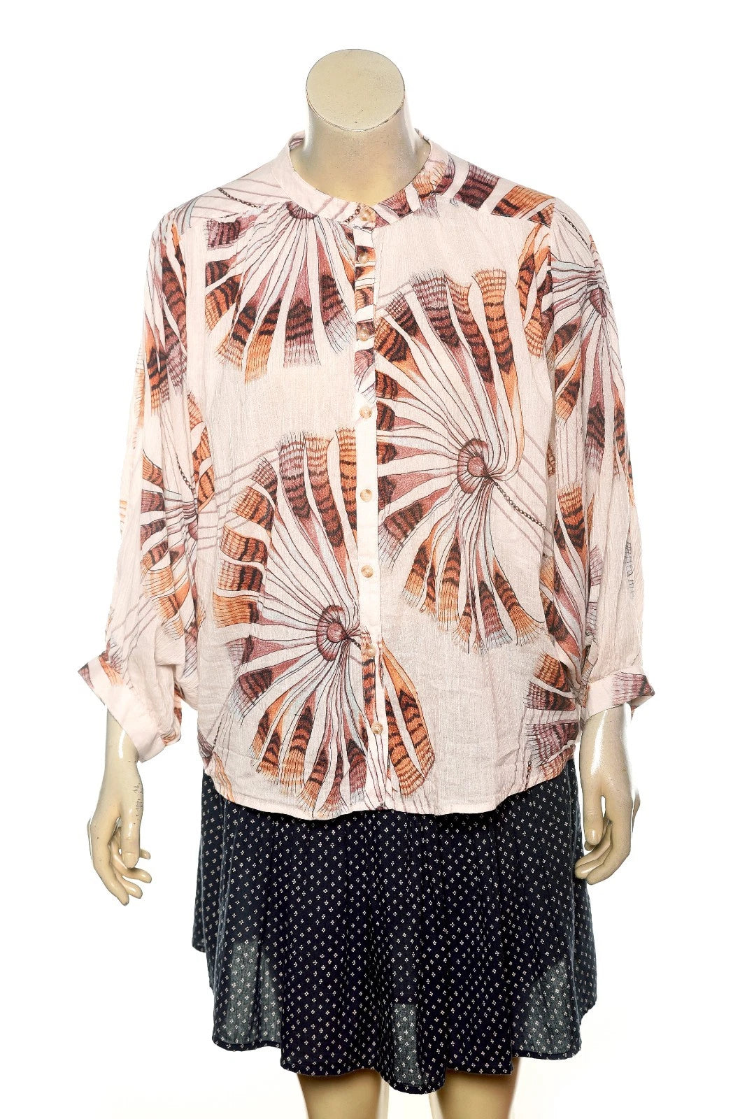 Anthropologie The Sidney Batwing Blouse – front view pink