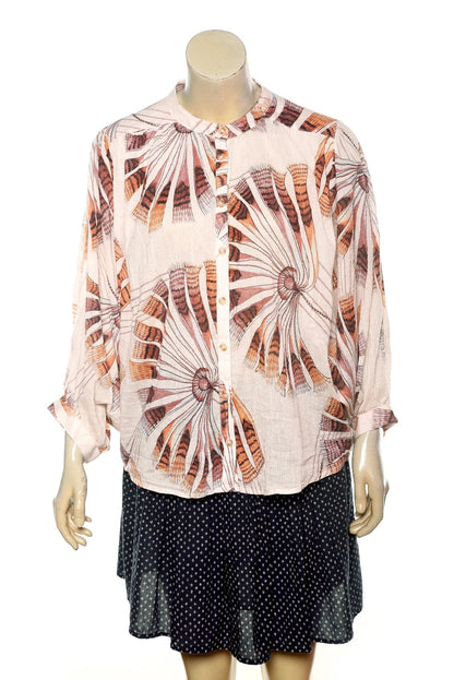 Anthropologie The Sidney Batwing Blouse – front view pink