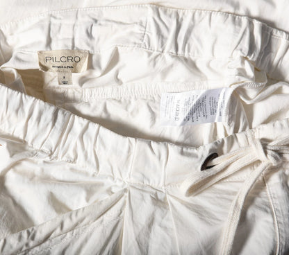 Anthropologie Pilcro The Slacker Embroidered Parachute Pants – label washcare white