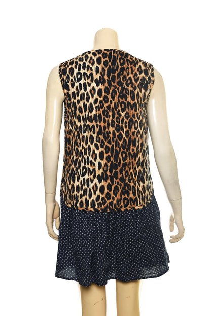 Damson Madder Tilly Leopard Gilet – back view black