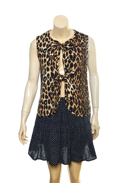 Damson Madder Tilly Leopard Gilet – front view black