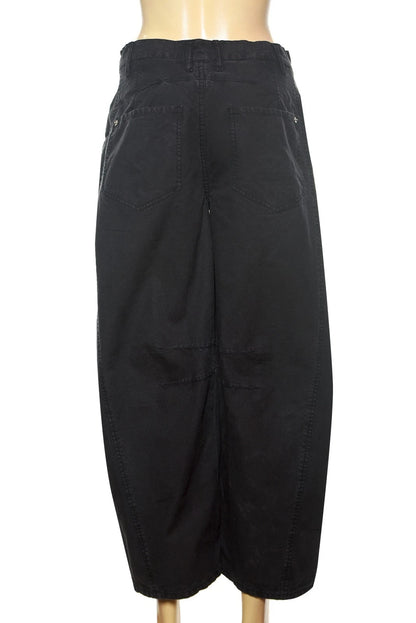 Free People We The Free Good Luck Mid-Rise Barrel Jeans – back view black