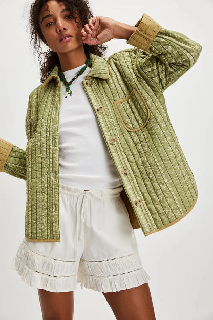 Free People Alexie Jacket – front on model green