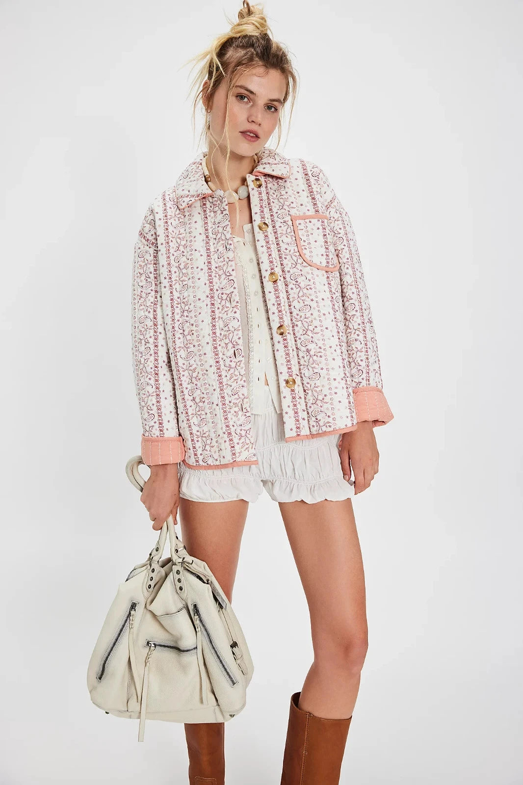 Free People Alexie Jacket – front on model ivory