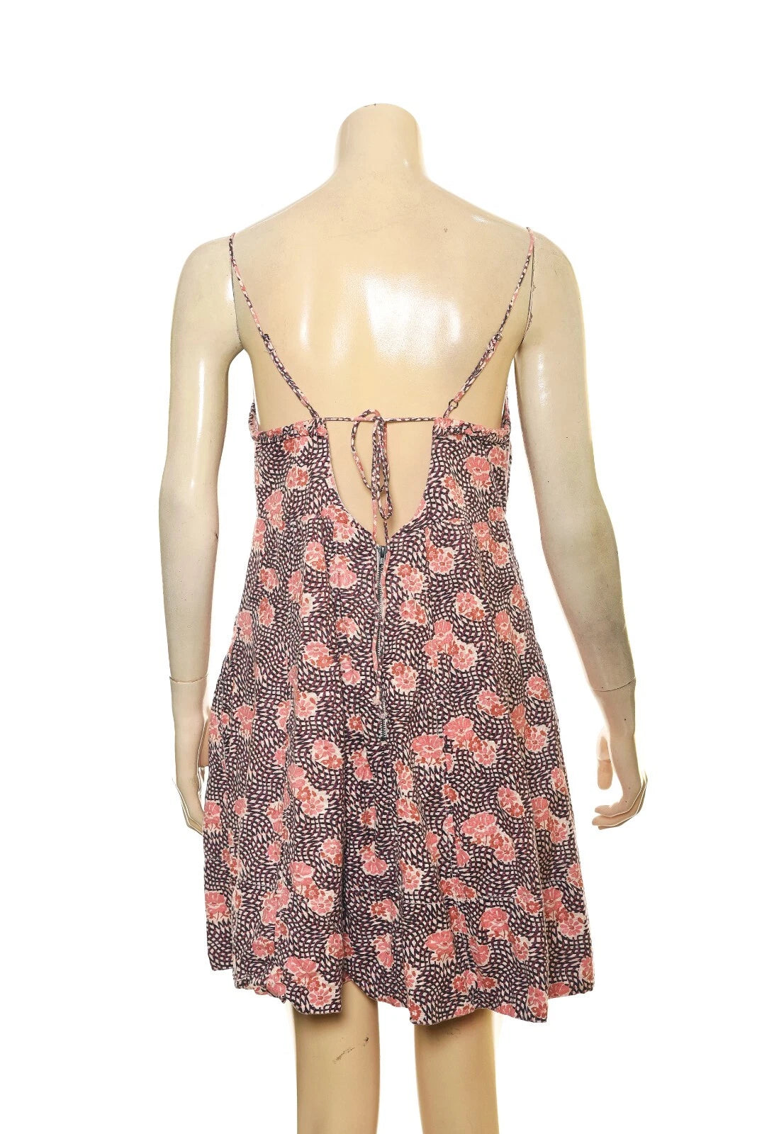 Free People Altura Printed Mini Dress – back view brown