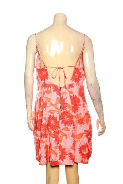 Free People Altura Printed Mini Dress – back view pink