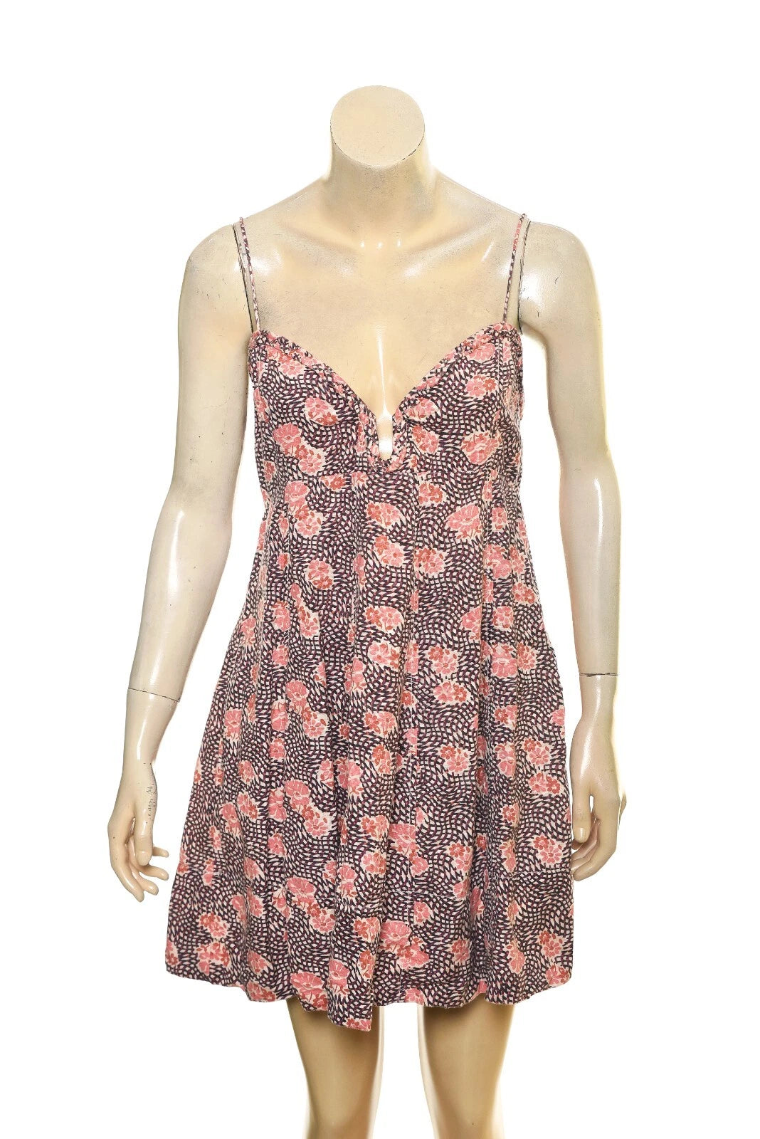 Free People Altura Printed Mini Dress – front view brown