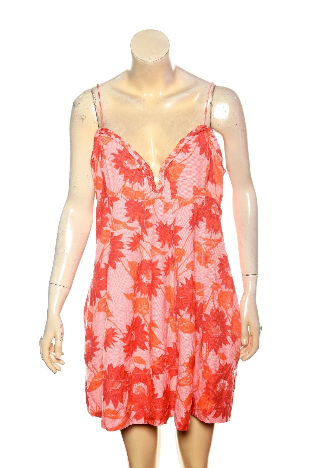 Free People Altura Printed Mini Dress – front view pink