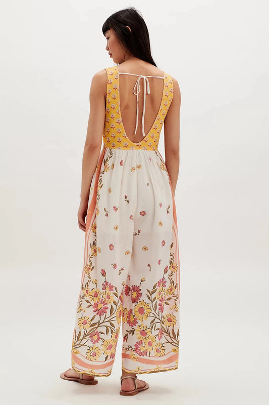 Free People Bali Honeydew Jumpsuit – back on model multicolor