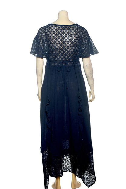 Free People Bring The Romance Midi Dress – back view blue