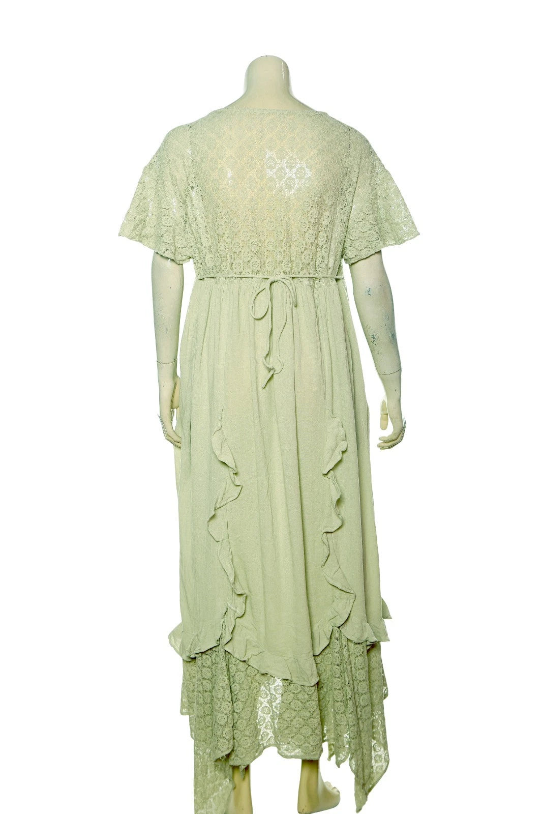 Free People Bring The Romance Midi Dress – back view green