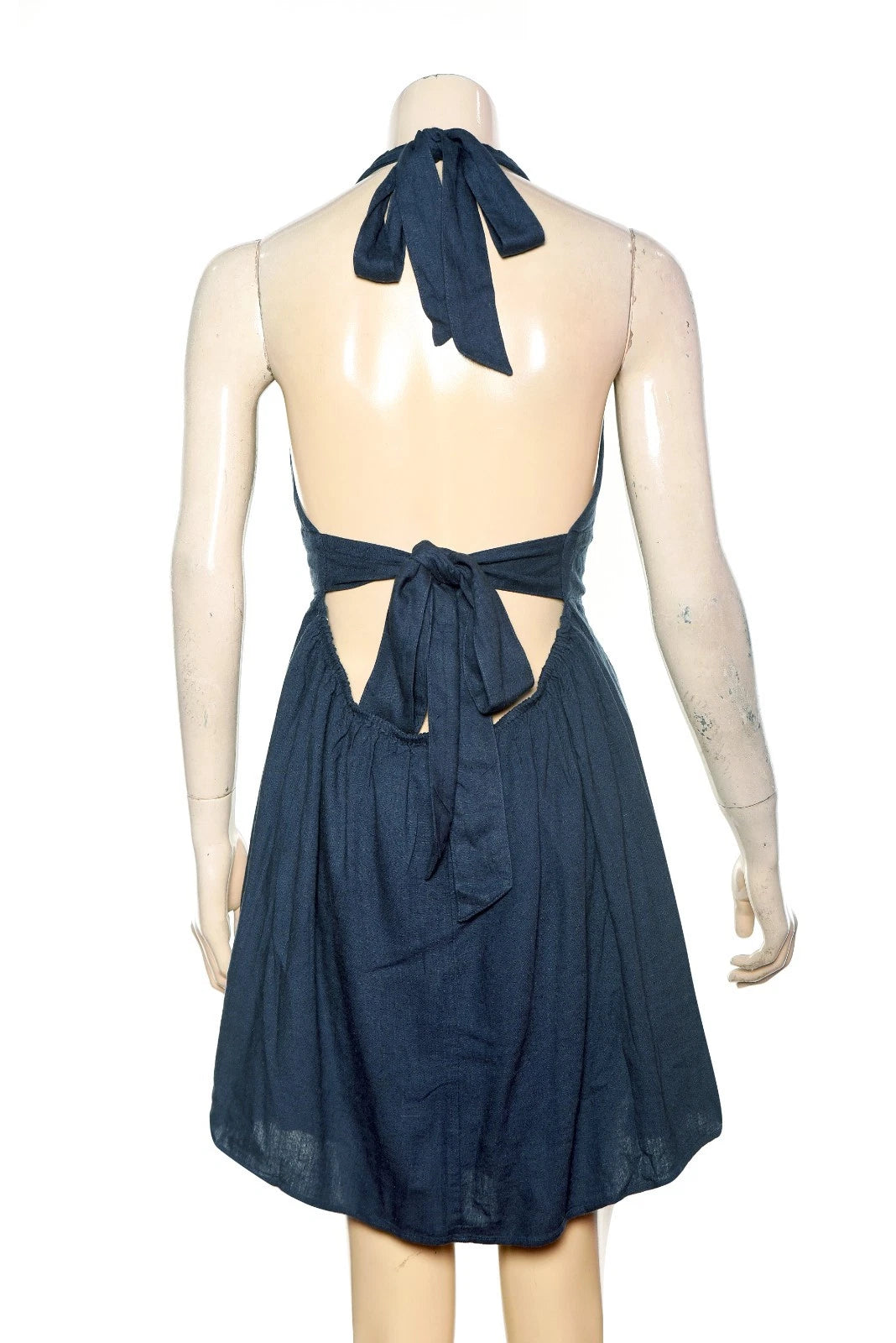 Free People Callie Chic Mini Dress – back view blue