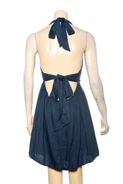 Free People Callie Chic Mini Dress – back view blue