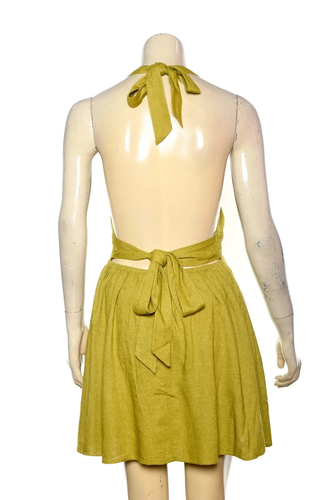 Free People Callie Chic Mini Dress – back view green