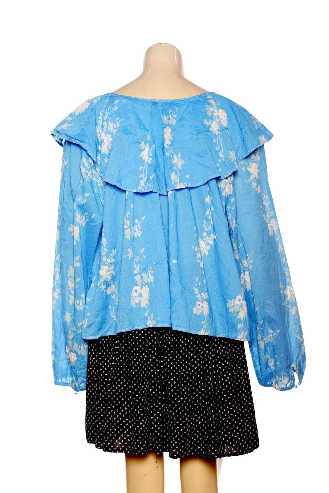 Free People Camilla Printed Blouse – back view blue