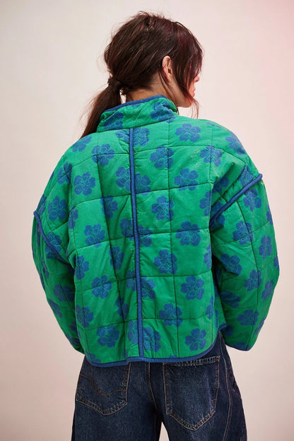 Free People Chloe Jacket – back on model green