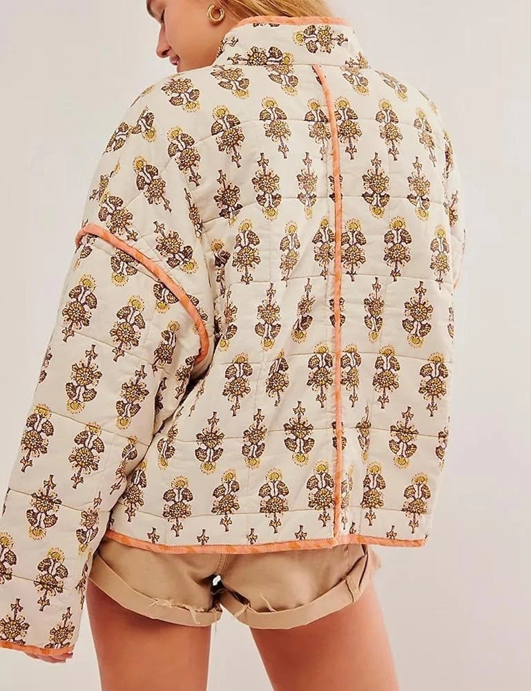 Free People Chloe Jacket – back on model ivory