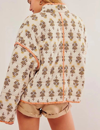 Free People Chloe Jacket – back on model ivory