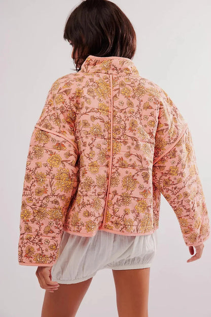 Free People Chloe Jacket – back on model peach