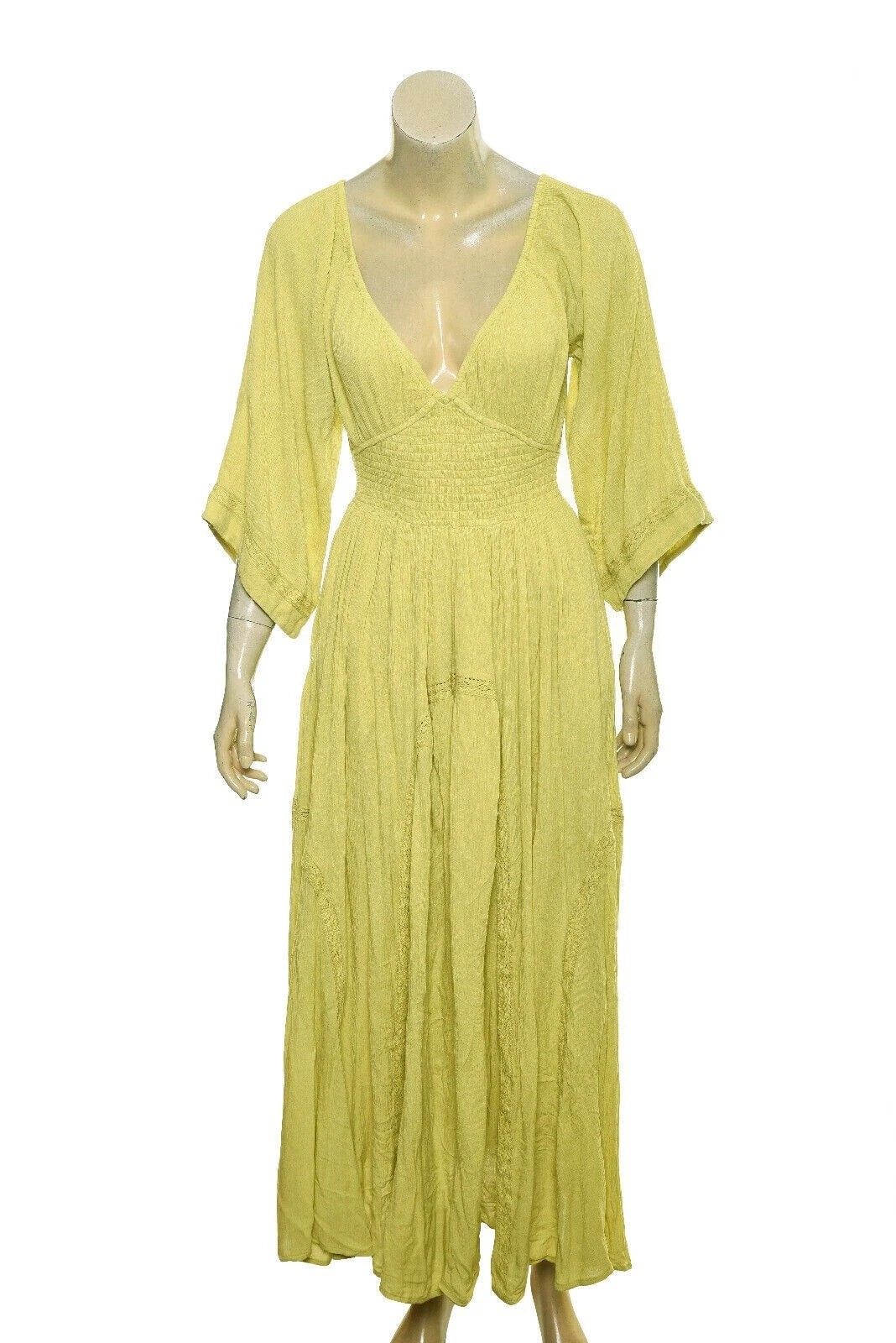 Free People Dixie Maxi Dress – front view yellow