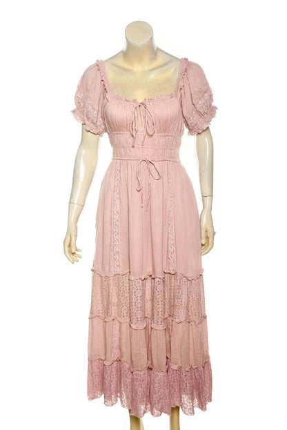 Free People Falling Sun Midi Dress – front view pink
