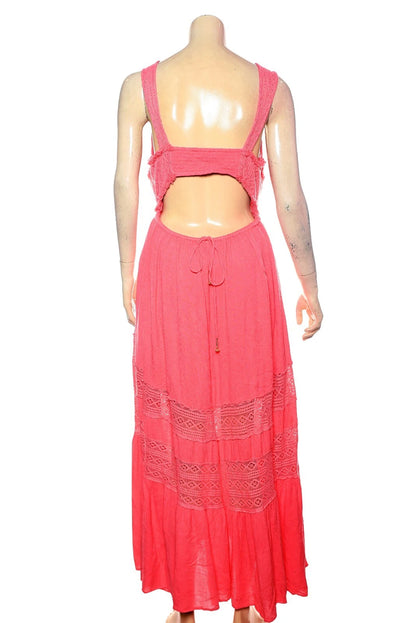 Free People Hadlee Maxi Dress – back view pink