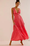 Free People Hadlee Maxi Dress – front on model pink