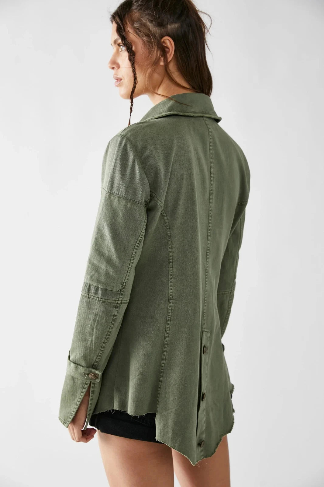 Free People Harlow Blazer – back on model green