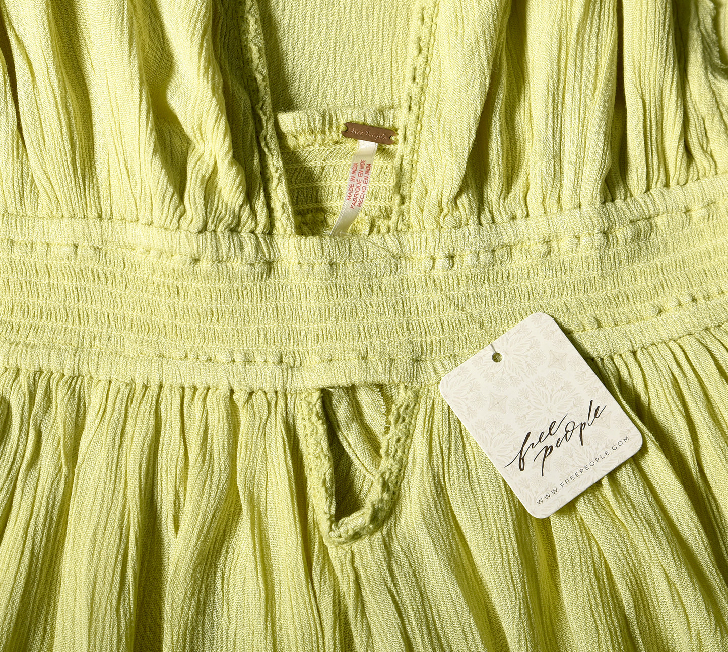 Free people Look Into The Sun Maxi Dress – label tag yellow