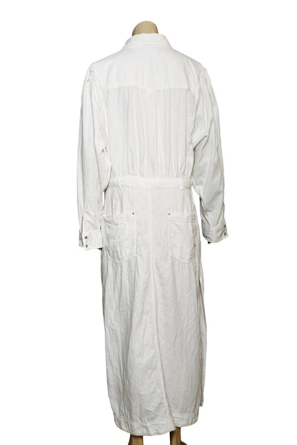 Free People Mad Love Denim Midi Dress – back view ivory