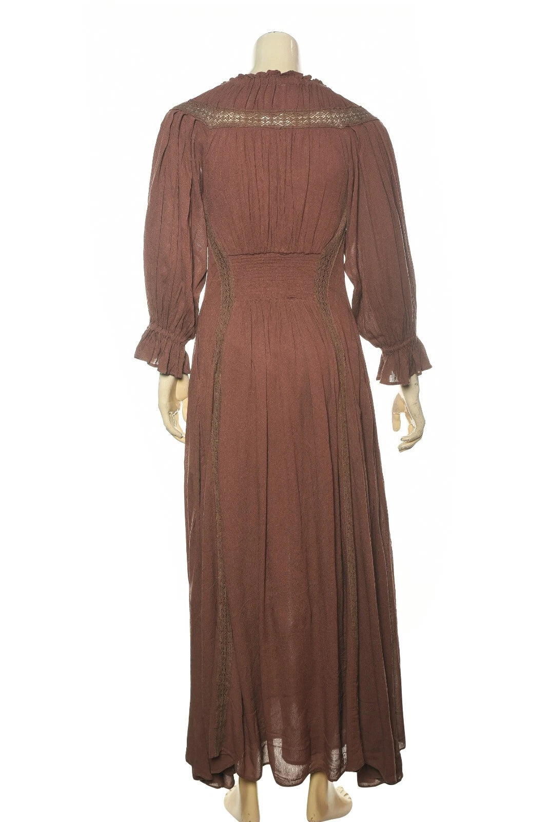 Free People Magdalia Maxi Dress – back view brown
