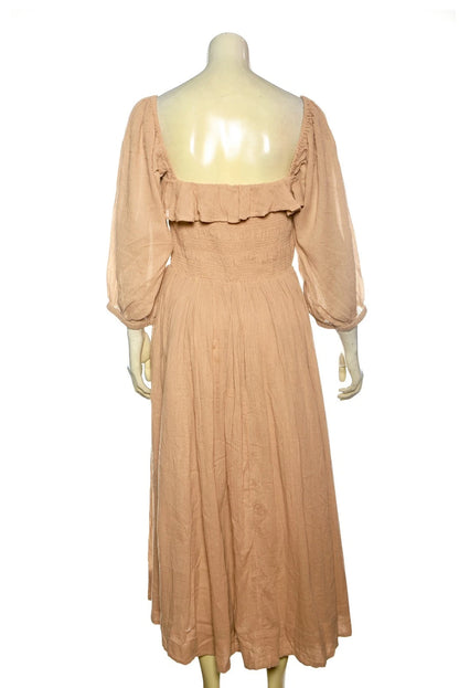 Free People Oasis Midi Dress – back view brown