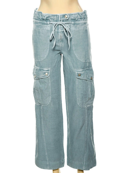 Free People Park Ave Pants – front view blue 