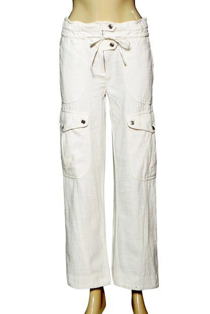 Free People Park Ave Pants – front view white