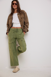 Free People Park Ave Pants – front view on model green