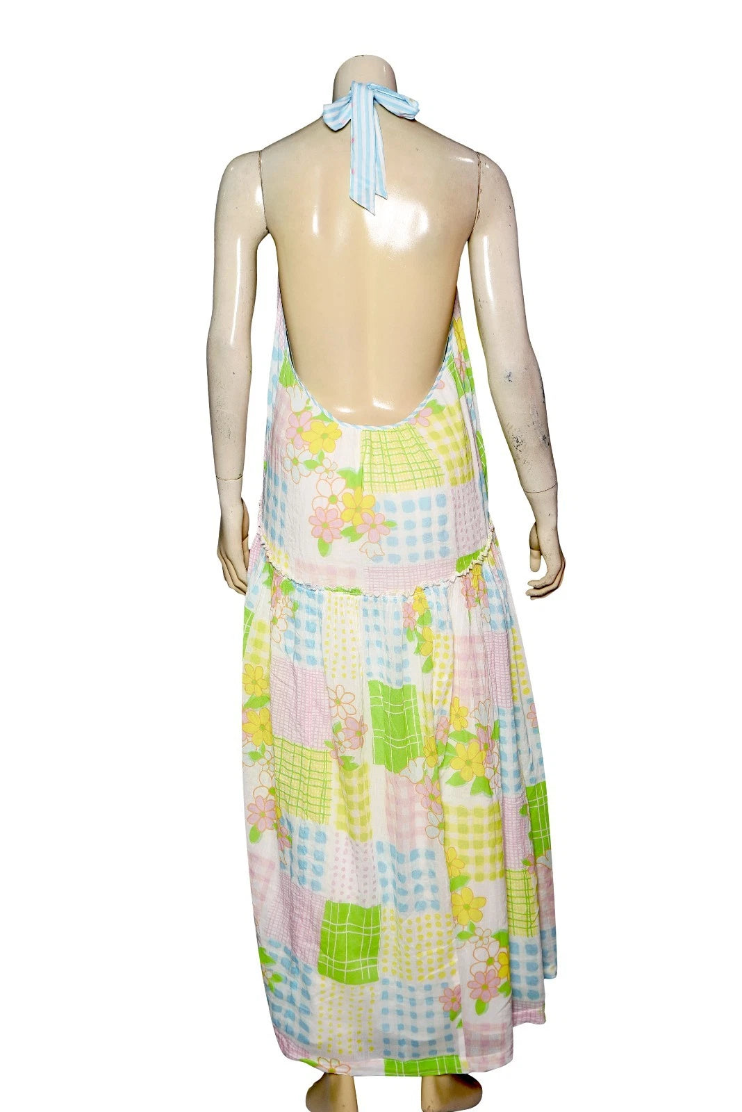 Free People Patched And Pretty Midi Dress – back view multicolor