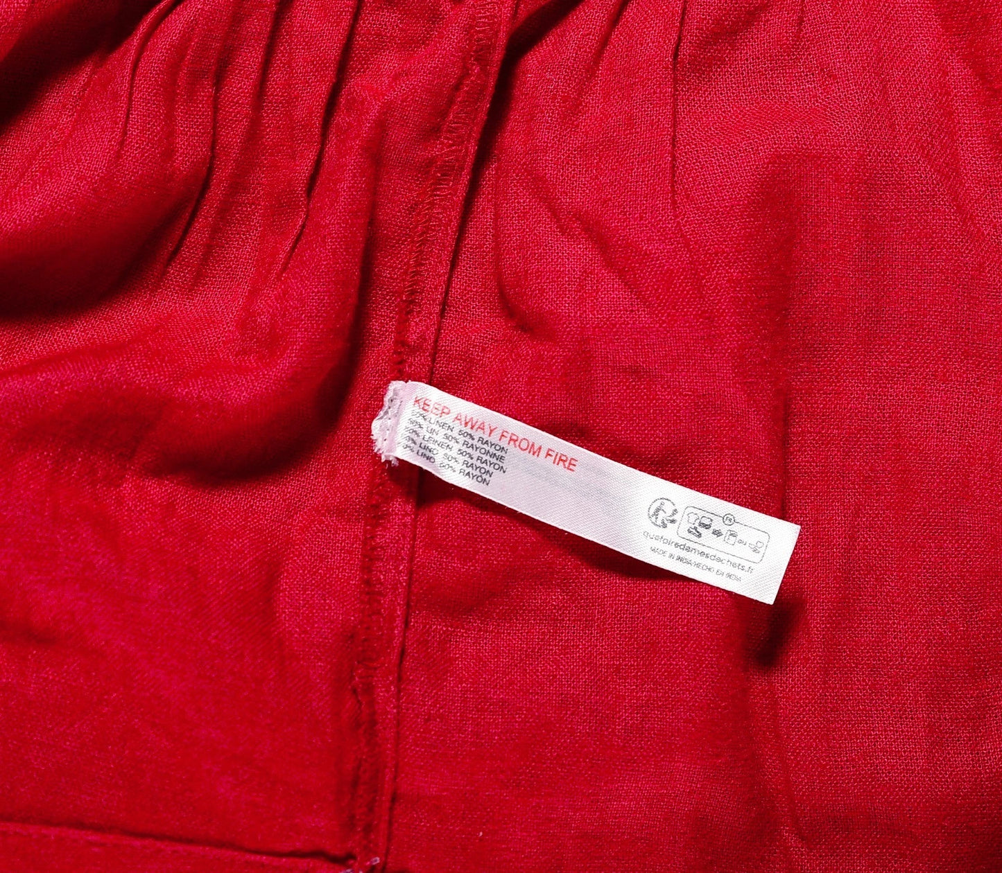 Free People Perri Linen Drop-Waist Mini Dress – washcare red