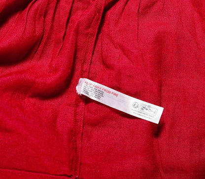 Free People Perri Linen Drop-Waist Mini Dress – washcare red